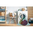 thumbnail image 2 of Ahgly Company Tapis de Zone Rectangulaire Transitionnel Bleu Tiffany pour Intérieur, Lavable à la Machine, 6 Pieds x 9 Pieds, 2 of 7