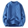 thumbnail image 1 of Ketyyh-chn99 Cardigan Classique en Molleton à Fermeture Éclair pour Homme Mode Homme Décontracté Couleur Unie Simple Col Ras du Cou Chandail Chandail Bleu,3TG, 1 of 5