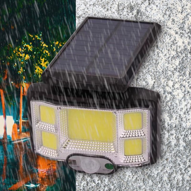 EGNMCR Solar Outdoor Lights, Motion Sensor Solar Powered Lights IP65 Waterproof,3 Modes, With Remote Control,Wall Security Lights For Fence Yard Garden Patio, Gift