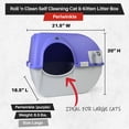 thumbnail image 3 of Omega Paw Roll 'n Clean Self Cleaning Covered Cat Litter Box, Large, Purple, 3 of 7