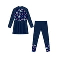 thumbnail image 3 of RUNQHUI Kids Swim Dress with Pants Legging Set for Pool Beach Surfing Bathing Suit Rashguard UPF 50+ Navy Blue 6, 3 of 6