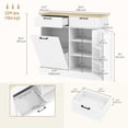thumbnail image 3 of HOMCOM Armoire à Déchets Basculante, Îlot de Cuisine avec 2 Tiroirs, Blanc, 3 of 10