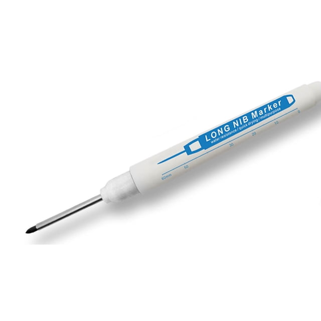 Long Nib Marking Pen Deep Hole Marker Deep Reach Marker Waterproof Marker Pen Long Nib Marking Pen Multifunctional Waterproof Deep Hole 30mm Reach Marker For WoodworkingWhite