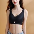 thumbnail image 2 of B91xZ Support Wireless Bra Women Medium Impact Strappy Racerback Bra with Removable Cups,Black 40/90E, 2 of 5