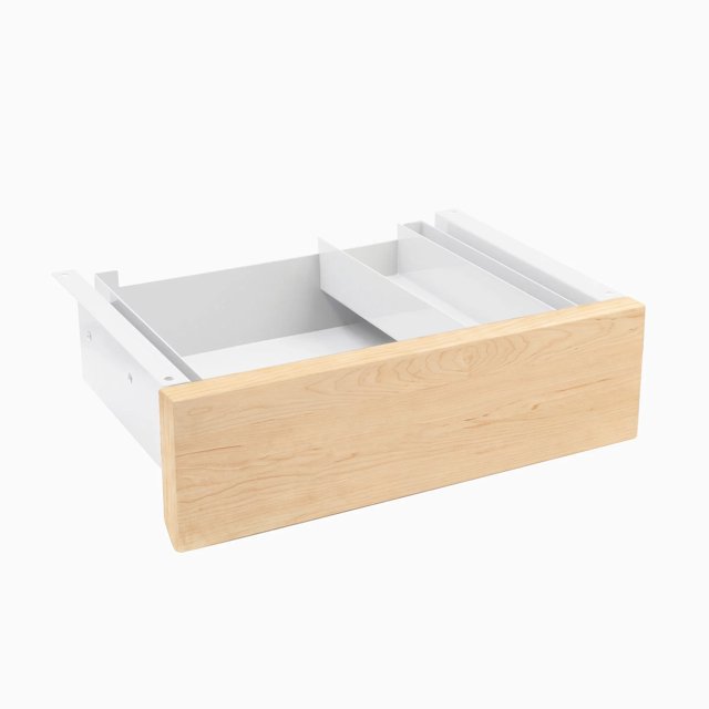 Desky Minimal Under Desk Drawer - Maple Hardwood / White
