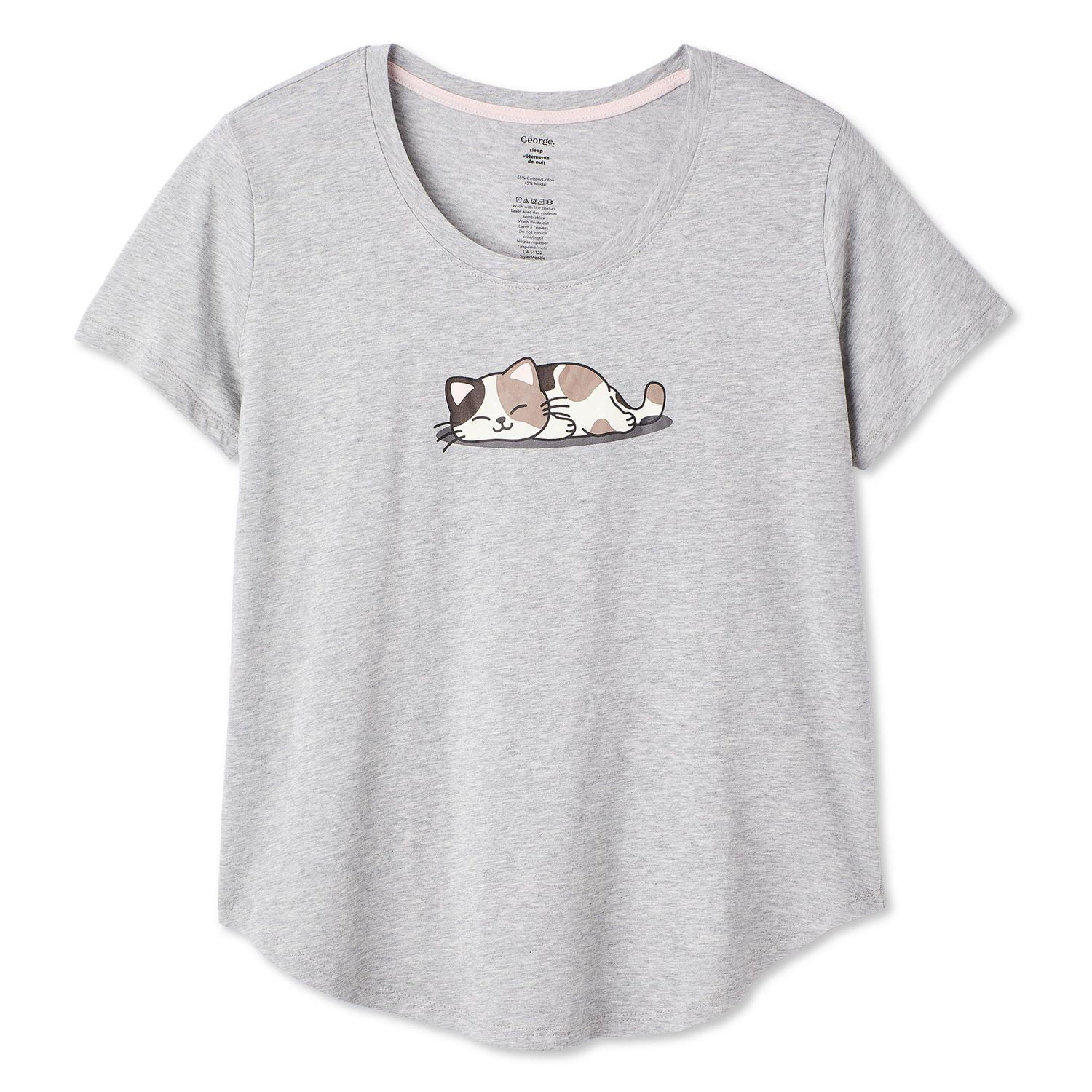 T-shirt de nuit avec encolure dégagée George pour femmes