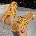 thumbnail image 3 of IUJSOY Womens Sandals Cork Footbed Slide Summer Beach Platform Sequin Adjustable Buckle Slippers, 3 of 9