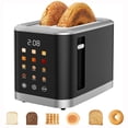 thumbnail image 1 of Touch screen Toaster 2 Slice Digital Timer Toasters with 6 Bread Types & 6 Shade Settings, Smart Extra Wide Slots Toaster with Bagel Defrost Reheat Cancel Function, 1 of 7