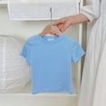 thumbnail image 2 of Plebaso T-shirts en Coton pour Garçons et Filles, Manches Courtes, T-Shirts de Couleur Unie, Col Ras du Cou, Hauts Basiques pour Enfants Unisexes, 2 of 3