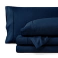 thumbnail image 1 of Bare Home Premium 1800 Collection 4-Piece Bed Sheet Set, Full-XL, Heathered Dark Blue, 1 of 7