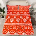 thumbnail image 2 of Erosebridal Boho Aztec Sheet Set Full, Western American Tribal Bedding Sets Full Size, Red 4 Pieces, 2 of 7