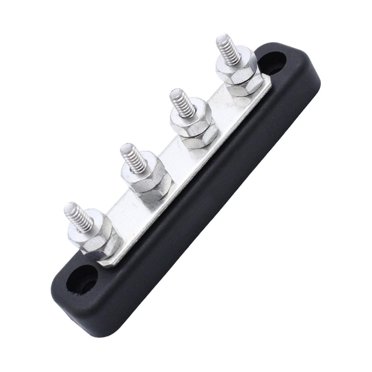 Transemion Bus Bar 4 Point Power 4x5mm Buses Bars Distribution Plastic Corrosion-Resistant Cable Easy to Install for Coaches Marine