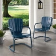 thumbnail image 2 of Pemberly Row Chaise d'Extérieur en Métal Acier, Fini Bleu Marine Lustré (Ensemble de 2), 2 of 11