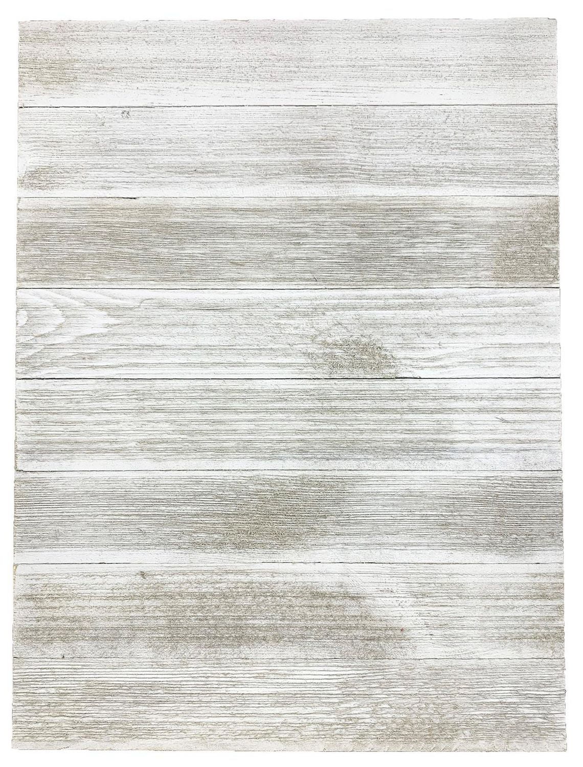 Hampton Art  Wood Plank White 12x16"