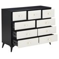 thumbnail image 4 of Commode de Rangement à 9 Tiroirs avec Dessus en Bois - Organisateur MDF Noir pour Chambre, Salon, Cuisine - Commode Moderne, 4 of 5