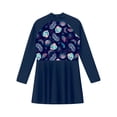 thumbnail image 3 of Sinleey Maillots de Bain une Pièce pour Filles, Costumes de Natation pour Enfants, Robe de Natation à Manches Longues avec Protection Solaire, Marine 14, 3 of 5