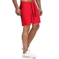 thumbnail image 2 of cllios Mens Shorts Solid Elastic Waist Mid Waist Loose Pockets Drawstring Short Pants, 2 of 4