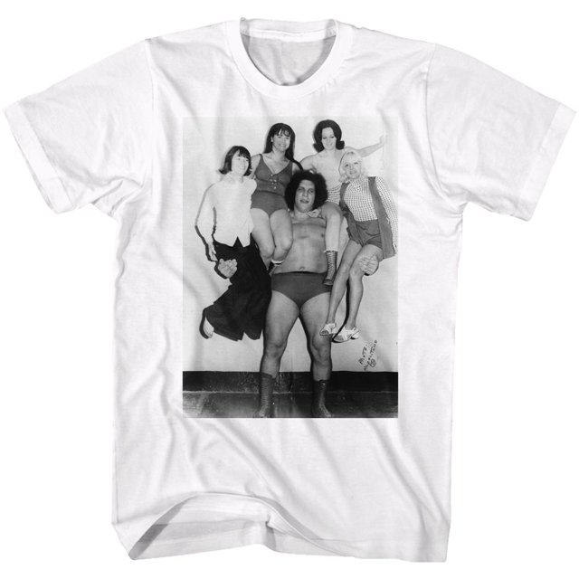 Andre The Giant T-Shirt Adulte Blanc Droit & Gauche