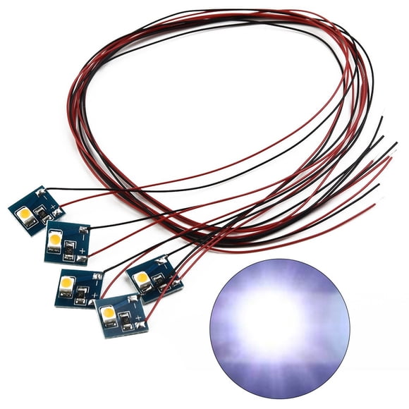 GLFILL 5 Pcs OO/HO 12V LED Pièces Blanc Chaud/froid 20mA 5 Pcs Accessoires de Construction pour Hornby pour Maquette de Chemin de Fer Lampes Intérieures Lumière Froide