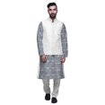 thumbnail image 1 of Atasi Kurta Pyjama pour Homme Veste Col Mandarin Indien Imprimé Ensemble de Tenue Ethnique, 1 of 5