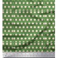 thumbnail image 1 of Soimoi Green Poly Georgette Fabric Artistic Flower & Dots Printed Fabric 1 Yard 52 Inch Wide, 1 of 3