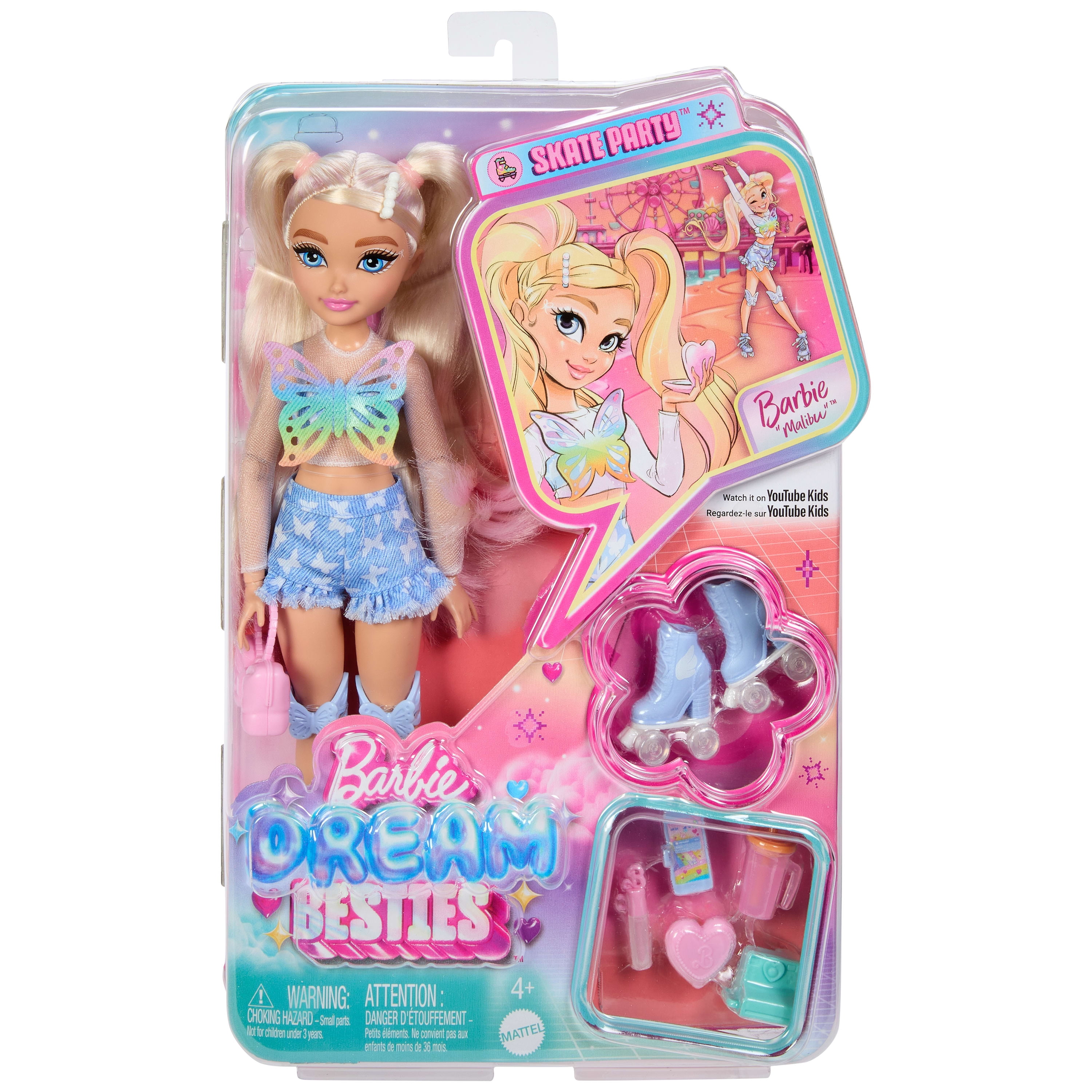 Barbie Équipe de Rêve Poupée Barbie Malibu Patins à roulettes