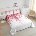 thumbnail image 4 of Erosebridal Ensemble de Couette Simple à Feuilles Roses, Couette en Duvet à Motif d'Eucalyptus, Ados Adultes, Réversible 2 Pcs, 4 of 8