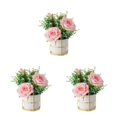thumbnail image 4 of relayinert Simulation Flower Set Low Maintenance Easy To Clean Fake Peony Silk Hydrangea Flower Silk Artificial Flowers With Vase rose pink 3Set, 4 of 6