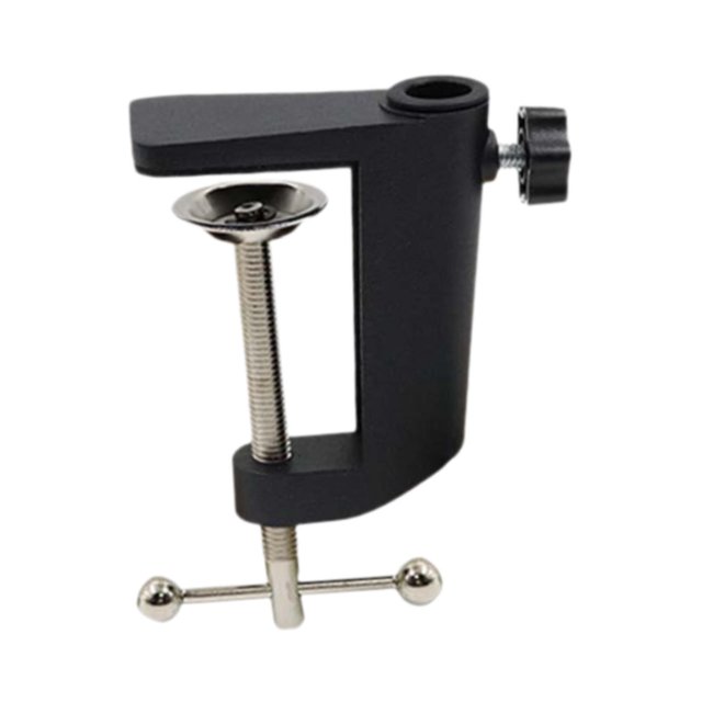 Bunblic Desktop Mounting Clamp Camera Mount Clamp Heavy Duty Sturdy Desktop Bracket Magnifying Glass Lamp Base for Studio Video Light Black Aluminum