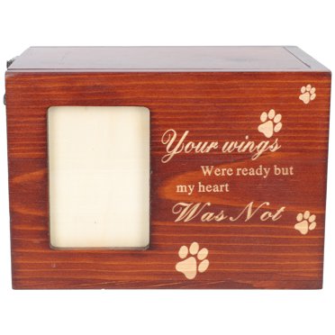 KAKOWELY Pet Urn Bone Ash Box Pet Keepsake Cats Dogs Cinerary Casket Box with Photo Frame,6.3"X4.33"X4.33"