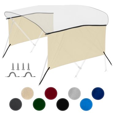 KNOX 4 Parois Latérales de Dessus de Bimini à Nœud pour Hauts de Bimini KNOX pour Bateaux, Blocs Latéraux en Toile Unie 600D avec Sangles Ajustables, Quincaillerie de Montage en Acier Inoxydable, 80 Pouces L x 26 Pouces H, Sable