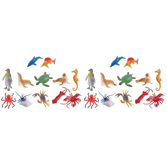 24 Pcs  Realistic Toy Sea Animals Great White Shark Model Toys (Assorted Color)
