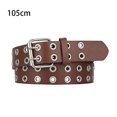 thumbnail image 1 of Baohd All Trend Match Alloy Buckle Belt For Womens Jeans Work Scratch-resistant Waistband Punk Pin Coffee 105cm 1Set, 1 of 6