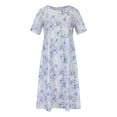 thumbnail image 4 of Pisexur Robe T-Shirt d'Été pour Femme, Décontractée, Florale, Col Rond, Manches Courtes, Robe Évasée, Taille Empire, Robe Maxi avec Poches, 4 of 7