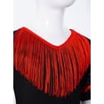 thumbnail image 4 of RUNQHUI Robe de Festival Espagnole pour Filles avec Franges Jupe Maxi Lyrique à Volants Tenue de Danse Rouge&Noir 12, 4 of 7
