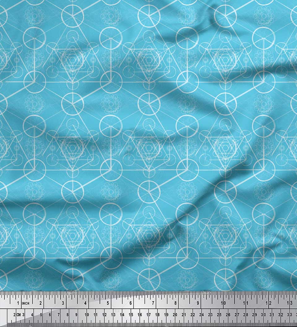 Soimoi Blue Heavy Canvas Fabric Sacred Geometric Fabric Prints By Yard 58 Inch Wide