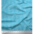 thumbnail image 1 of Soimoi Blue Velvet Fabric Sacred Geometric Fabric Prints By Yard 58 Inch Wide, 1 of 3