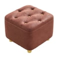 thumbnail image 3 of Repose-pieds Siège Rembourré Tabouret Carré pour Chevet Salon Salle d'Habillage Rouge, 3 of 8