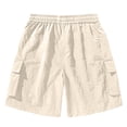 thumbnail image 4 of Yuyuzo Shorts Cargo pour Hommes à Taille Élastique, Couleur Unie, Randonnée en Plein Air, Été, Plage, Voyage, Shorts avec Poches, 4 of 4
