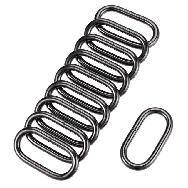 Unique Bargains Black Iron Electroplating Oval Buckles 10 Pack