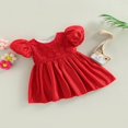 thumbnail image 3 of Enfants Princesse Robe Broderie Florale Cou Manches Courtes une Seule Pièce pour l'Été 6 Mois-5 Ans, 3 of 7