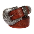 thumbnail image 4 of Ruiboury Embossed Pattern Belt With Fine Craftsmanship For Vintage And Western Looks Long Fashion Embossed Pattern Rivet Belt Long flower brown 110cm 5Set, 4 of 6