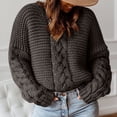thumbnail image 2 of Timegard Plus Size Knit Tops for Women Crewneck Long Sleeve Sweaters Pullover Fall Winter Solid Color, 2 of 6