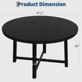 thumbnail image 2 of 47 in Round Dining Table, Industrial Dinner Table for 4 to 6, Wooden Kitchen Table with Sturdy Metal Frame & Black Finish, Circle Kitchen Table for Dining Room, Kitchen （No Chairs）, 2 of 8