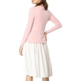 thumbnail image 3 of INSPIRE CHIC Women's Tie Front Long Sleeve Ruffled Hem Open Front Knit Cardigan L Pink, 3 of 8