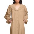 thumbnail image 3 of Moomaya Solid Nightdress For Ladies Cotton Ruffled Border Nursing Nightwear, 3 of 6
