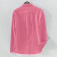 thumbnail image 3 of Men‘s Baggy Solid Cotton Linen Long Sleeve Button Pocket Plus Size T Shirts, 3 of 6