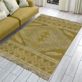 thumbnail image 3 of Casavani Cotton Handblock Printed Green Rug Square Area Rug for Entryway Kitchen Bathroom 5x5 feet, 3 of 5