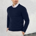 thumbnail image 2 of LUOGENLI Chandail-Veste pour Homme avec Capuchon Homme Automne et Hiver Lisse Confortable Léger Drapé Doux Peau Texturée Ajusté Col Rond Manches Longues Chandails pour Homme Décontracté à Fermeture Éclair Bleu Marine Taille g, 2 of 8