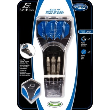 Ensemble de fléchettes à pointe en acier avec coffret de luxe EPS 3.0 EastPoint Sports